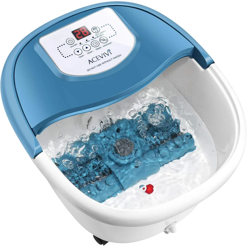 Foot Spa Bath Massager with Heat Bubbles Vibration