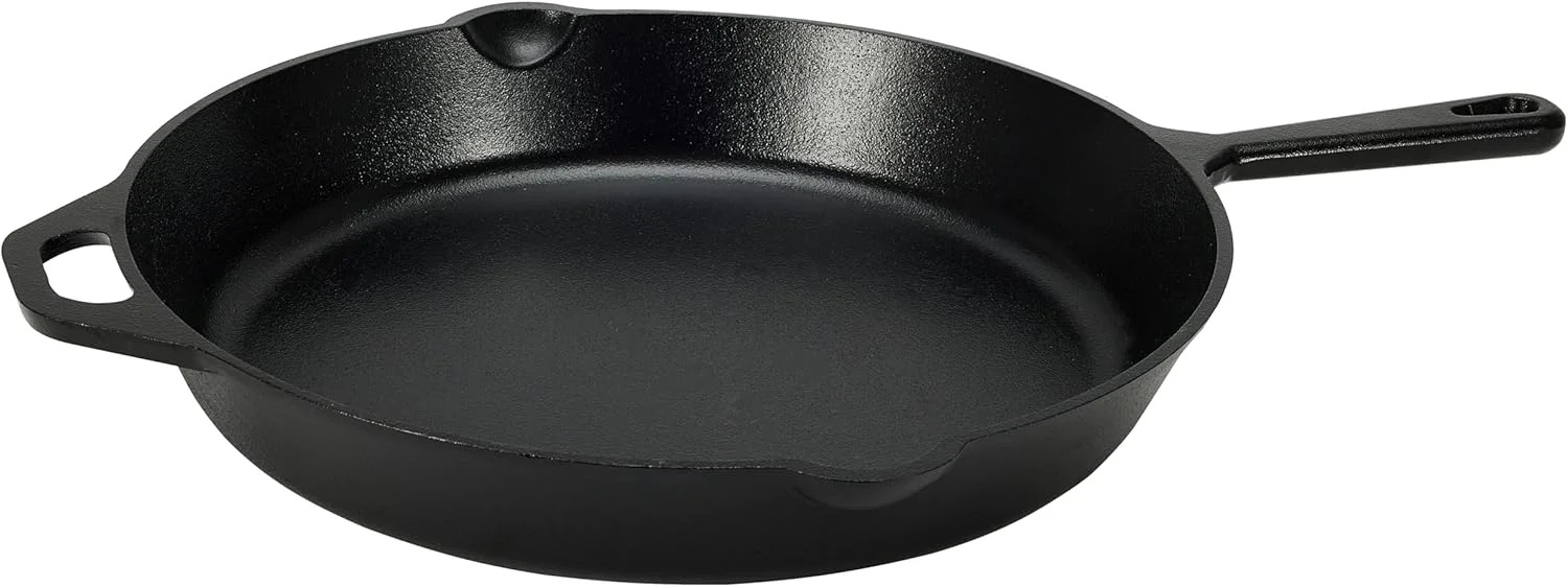 Amazon Basics Pre-Seasoned Cast Iron Skillet, 15-Inch