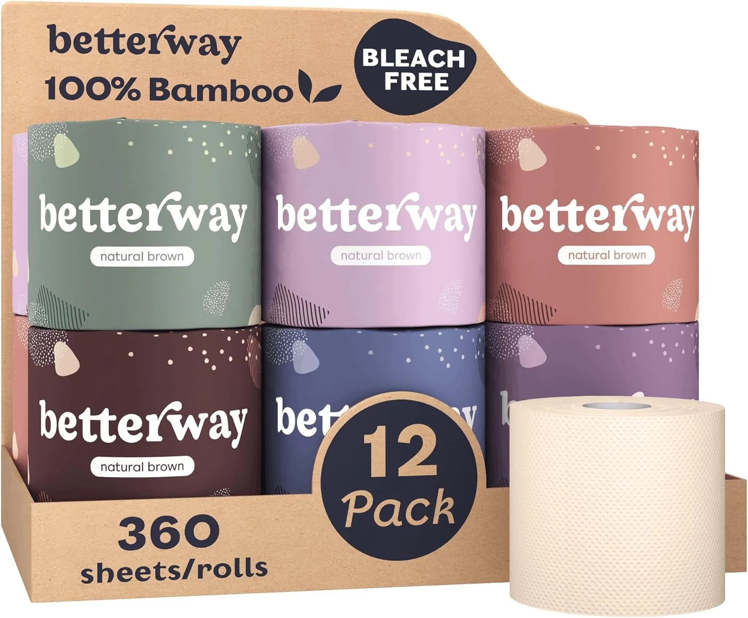 Betterway Unbleached Bamboo Toilet Paper