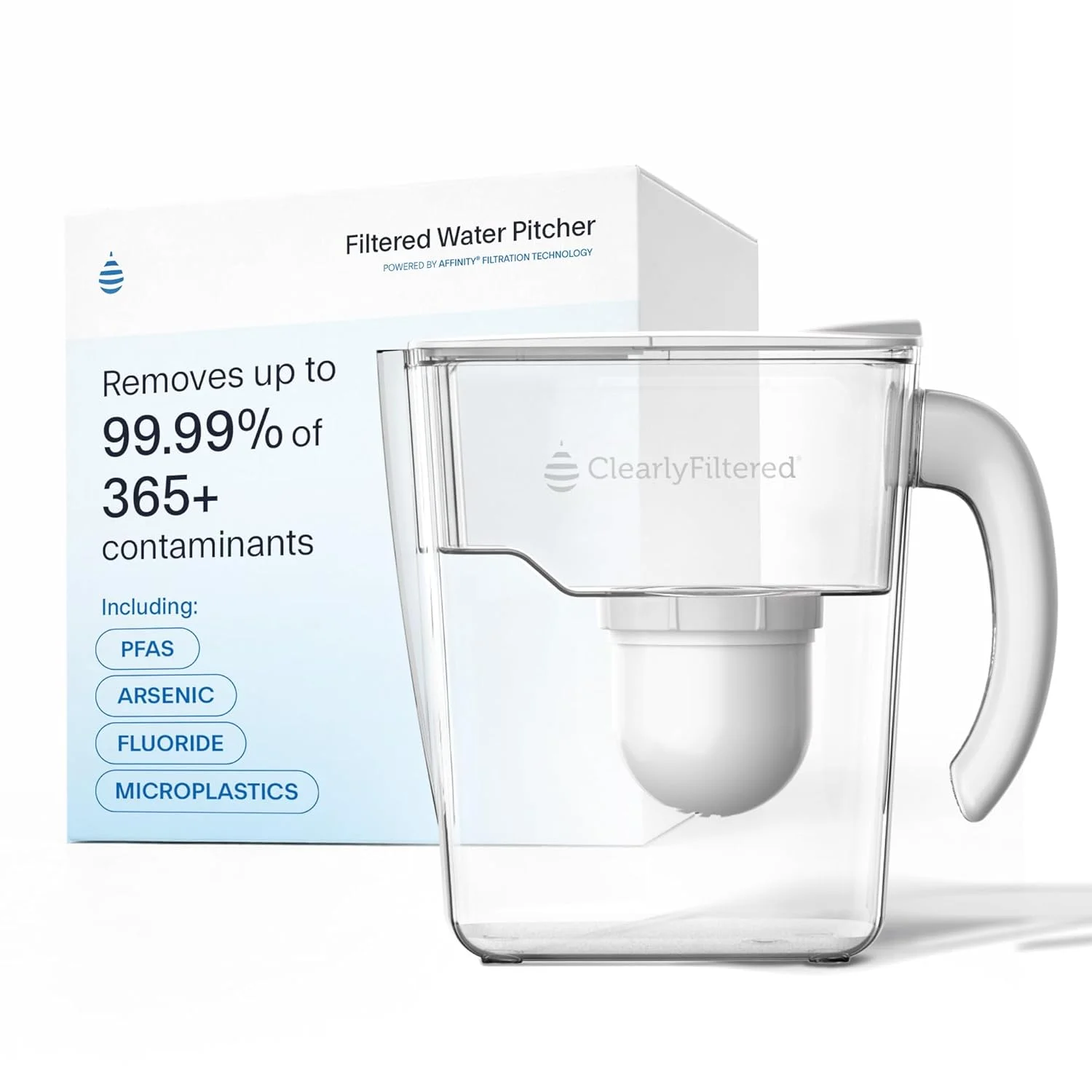 Clearly Filtered Water Pitcher with Affinity Filtration Technology