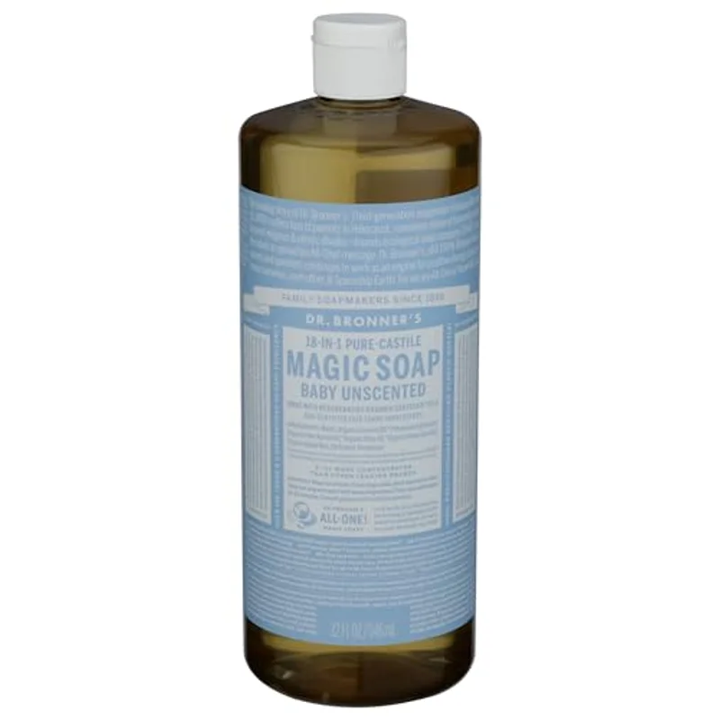 Dr. Bronner's Pure-Castile Liquid Soap, Baby Unscented, 32 oz