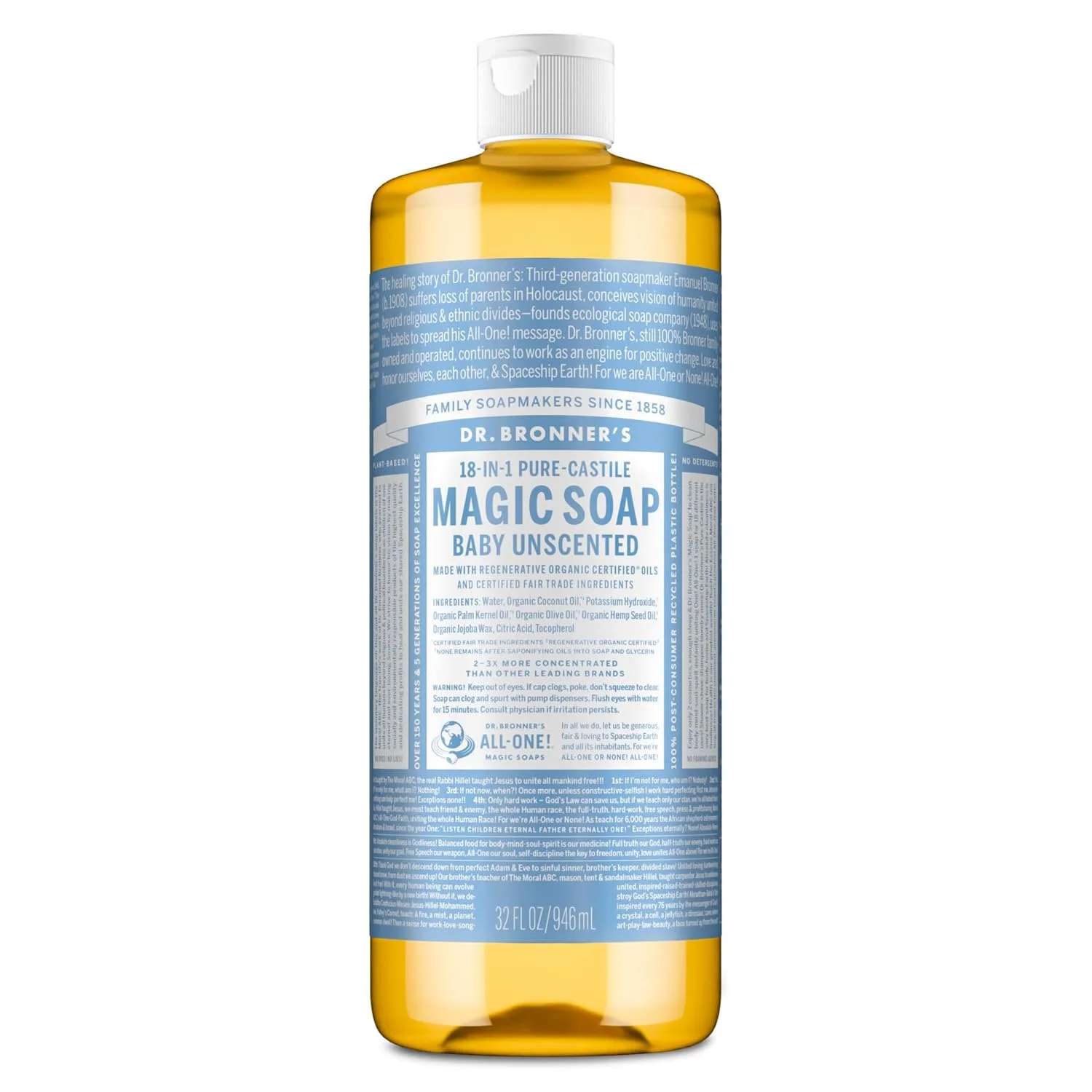 Pure-Castile Liquid Soap Baby Unscented 32oz
