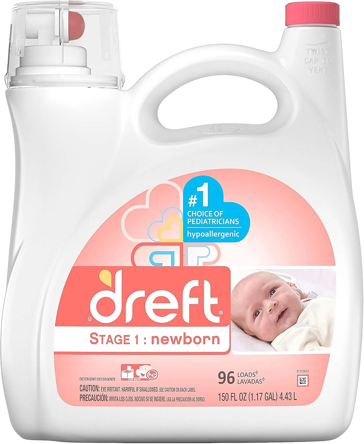 Dreft Stage 1: Newborn Baby Liquid Laundry Detergent (147 loads)