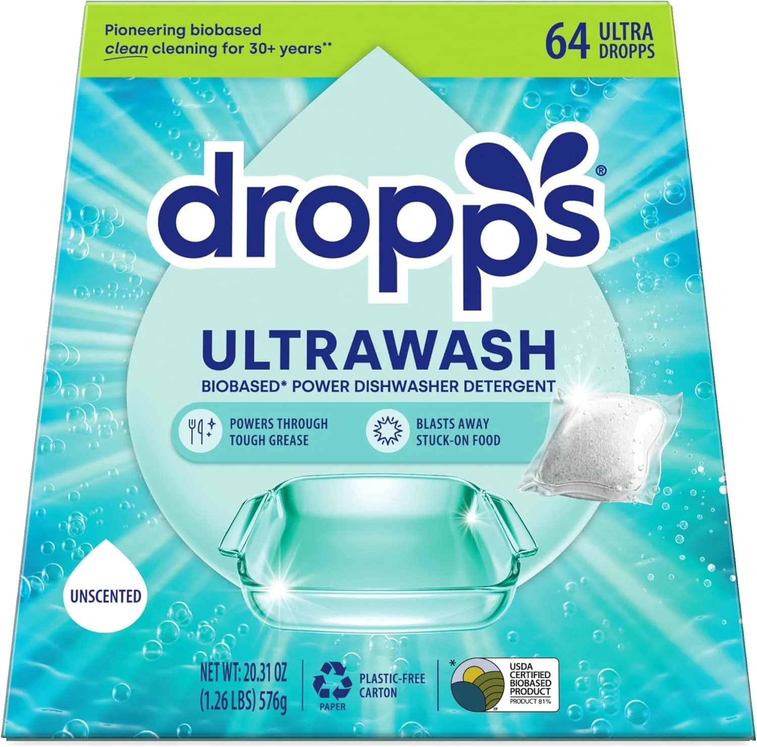 UltraWash Dishwasher Detergent Pods, Unscented (64 ct)