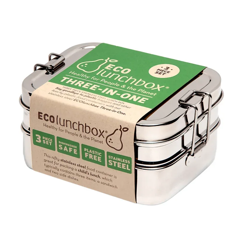 ECOlunchbox Three-in-One Stainless Steel Bento Box