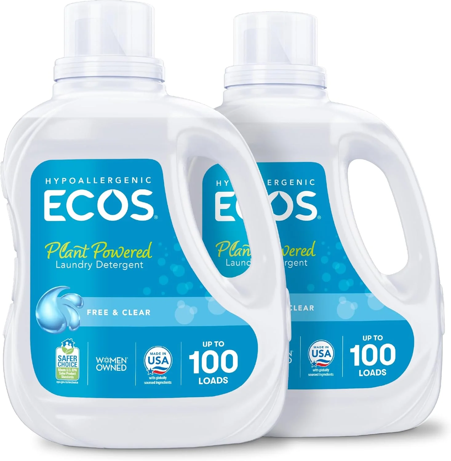 ECOS Plant-Powered Laundry Detergent Free & Clear (200 loads)