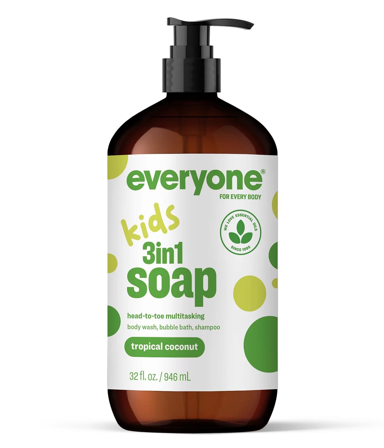 Everyone 3-in-1 Kids Soap, Body Wash, Bubble Bath, Shampoo - Tropical Coconut Twist