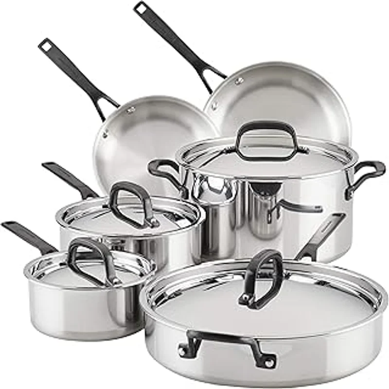 5-Ply Clad Stainless Steel 10-Piece Set