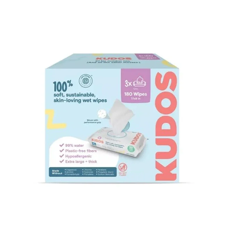 Kudos Skin-Loving Baby Wipes (Plastic-Free, Unscented)