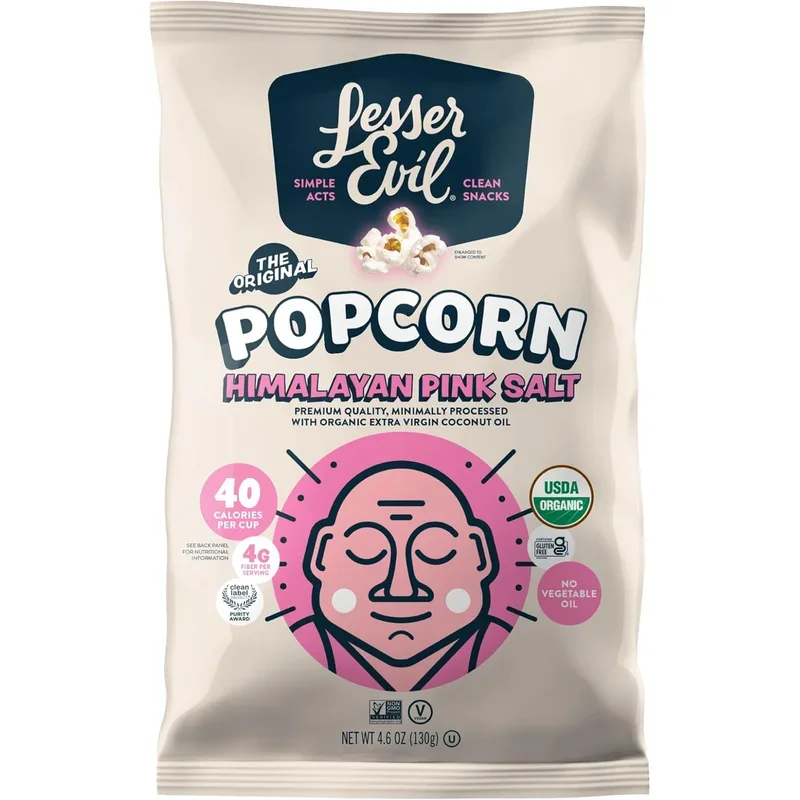 LesserEvil Himalayan Pink Salt Organic Popcorn
