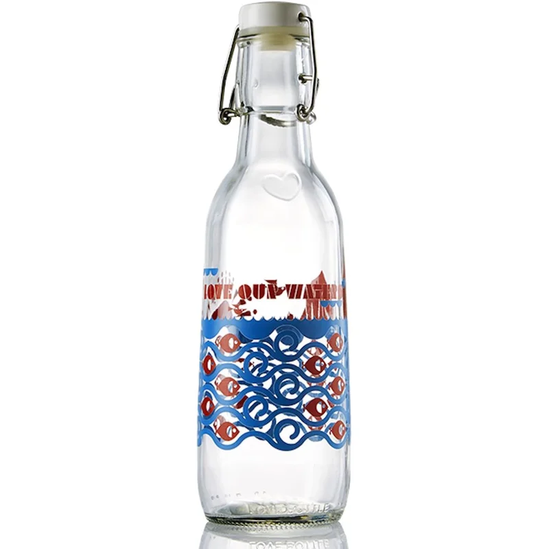 Love Bottle Glass Water Bottle 16.9oz (swing lid)