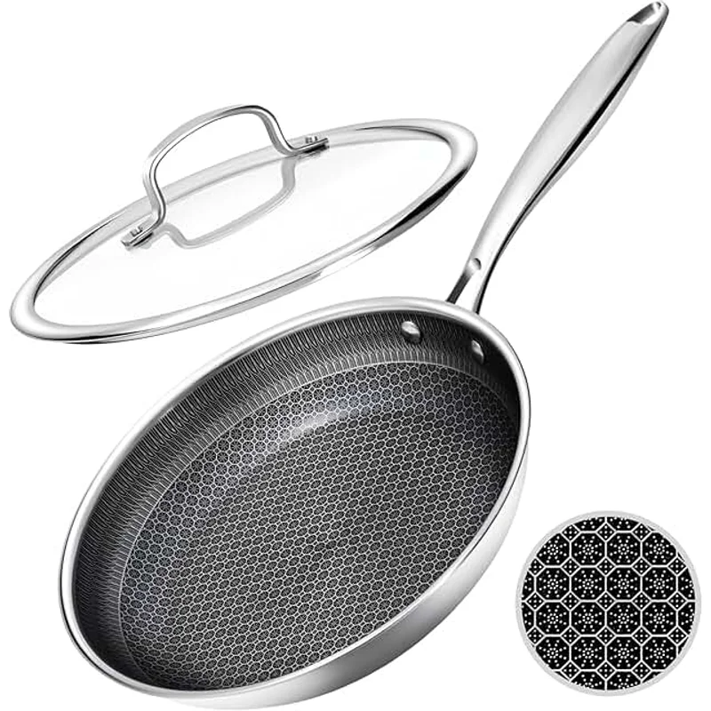 Black Steel Round Fry Pan 11 7/8"