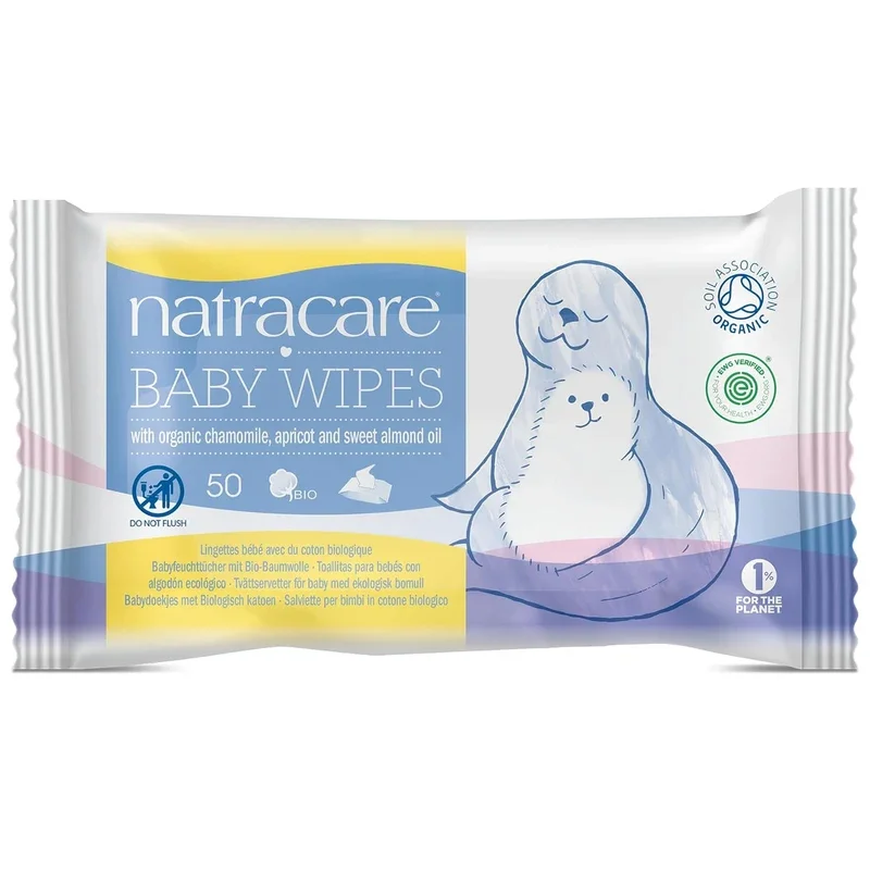 Natracare Organic Cotton Baby Wipes (with chamomile/apricot/sweet almond essential oils)
