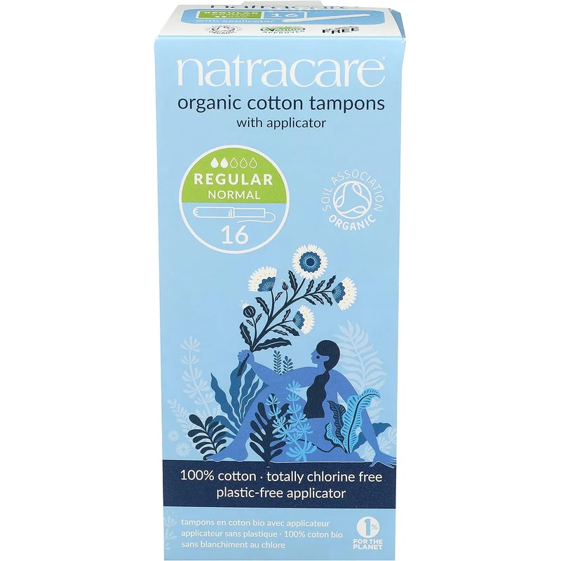 Natracare Organic Cotton Tampons, Regular, Cardboard Applicator