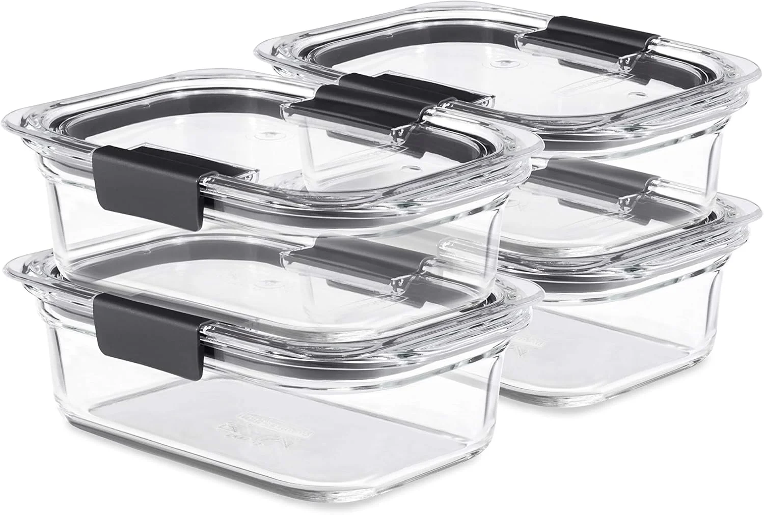 Rubbermaid Brilliance Glass Food Storage Containers (3.2 Cup, Set of 4)