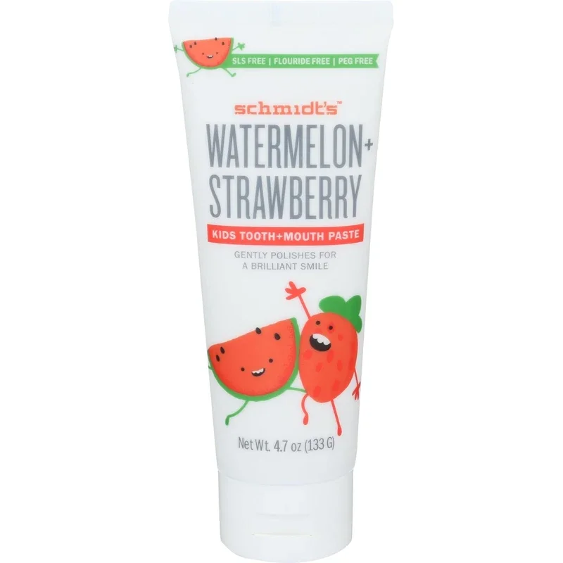 Schmidt's Kids Tooth + Mouth Paste (Watermelon + Strawberry, Fluoride-Free)