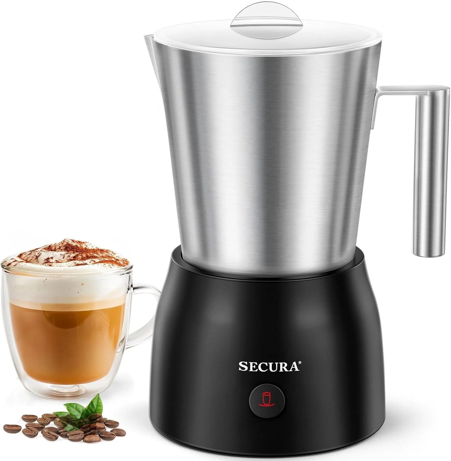 Secura 17oz Electric Milk Frother and Steamer 4-in-1