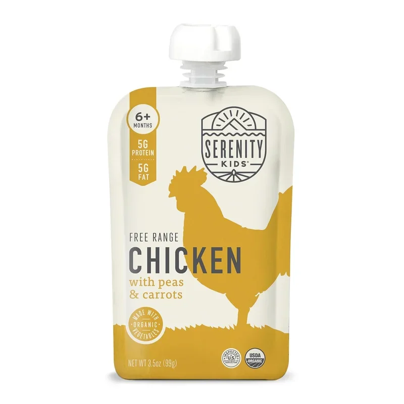 Serenity Kids Organic Savory Free Range Chicken & Veggie Puree, 3.5 oz pouch