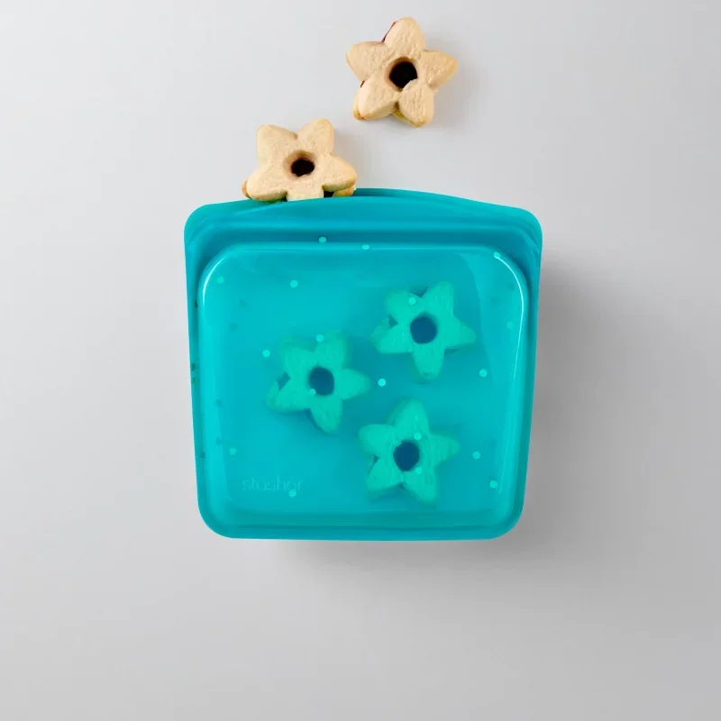 Stasher Platinum Silicone Reusable Storage Bag (Sandwich, Clear)