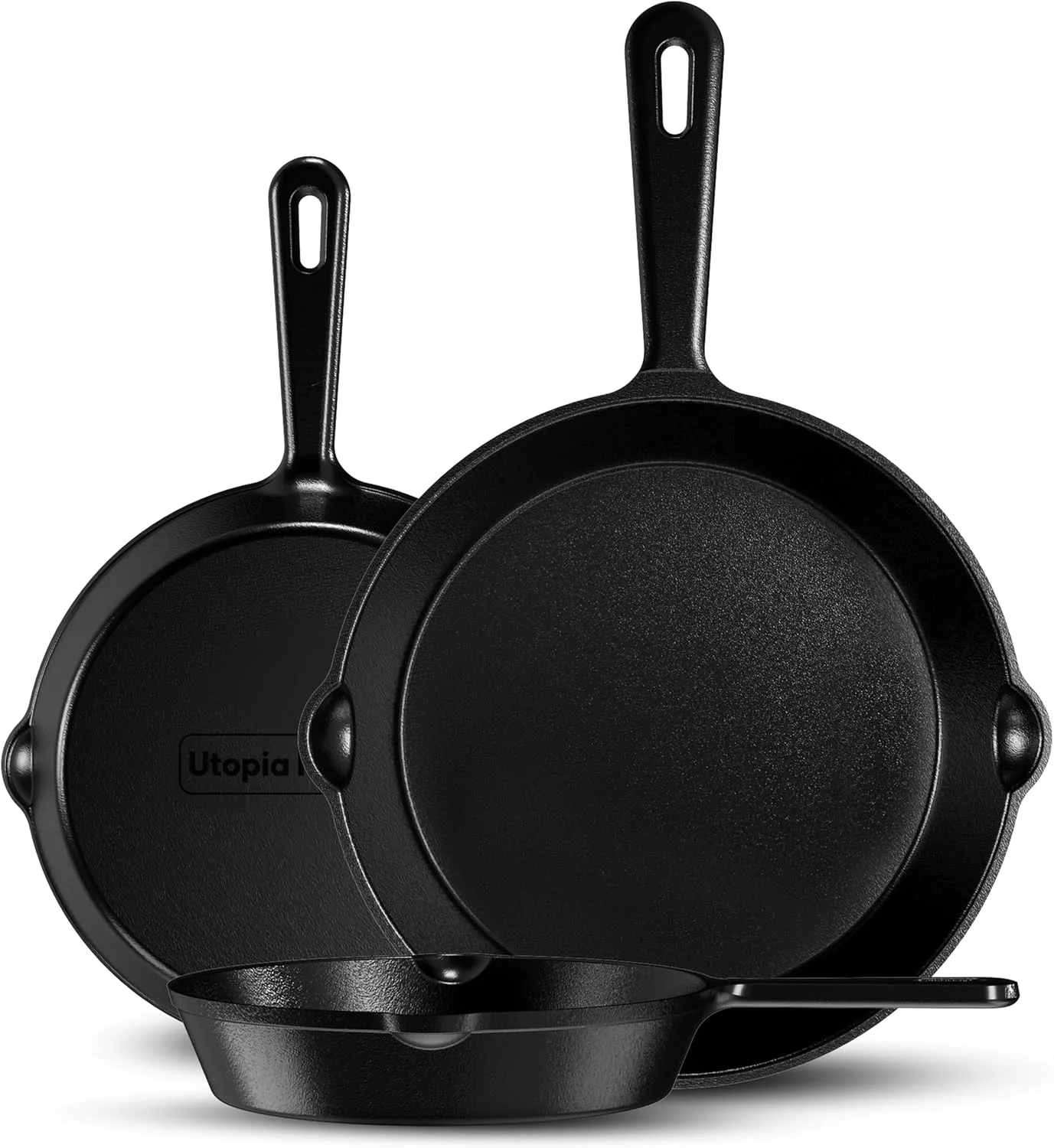 Utopia Kitchen Cast Iron Skillets 3-Piece Set (6", 8", 10")