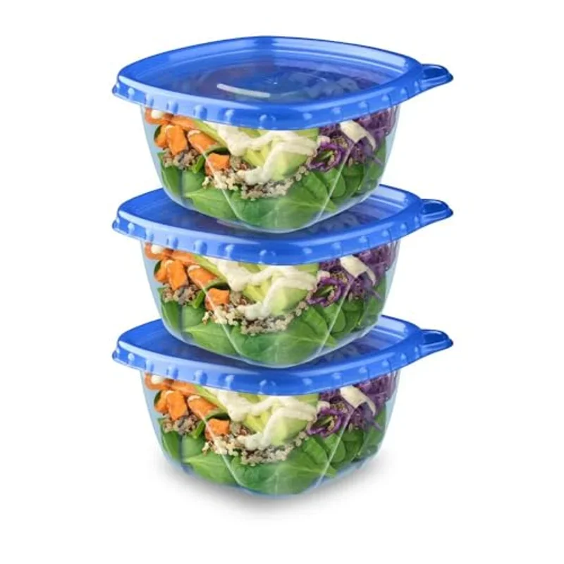 Ziploc Food Storage Meal Prep Containers with SmartSnap Technology (Deep Square, 3-Pack)